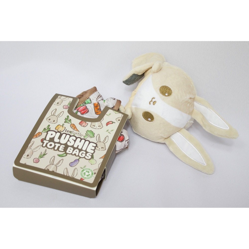 Teeturtle Plushie Tote Bag Reusable Rabbit Bunny Veggies Plush Groceries NEW